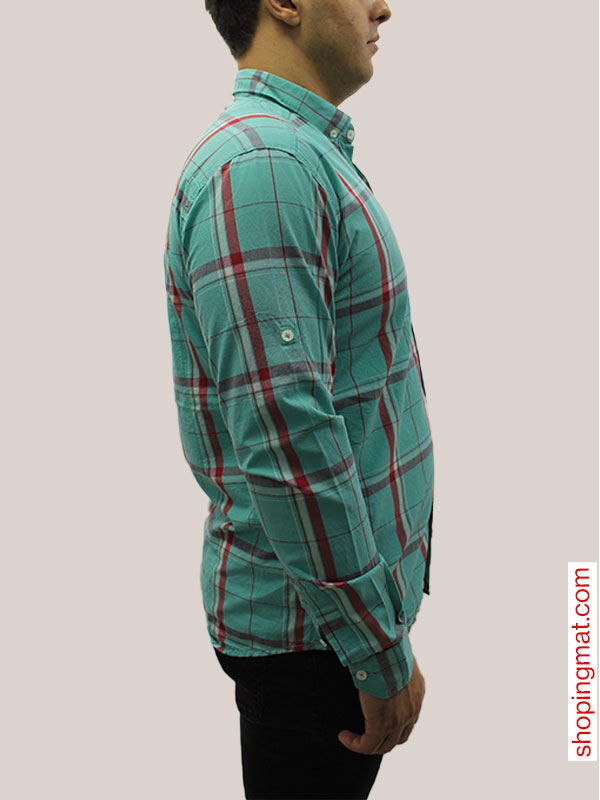 پیراهن مردانه تن کوک چهارخانه سبز XL