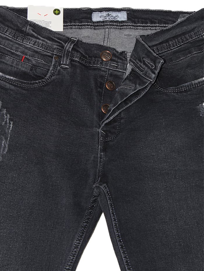 شلوار جین مردانه پنبه کش رنگ زغالی
